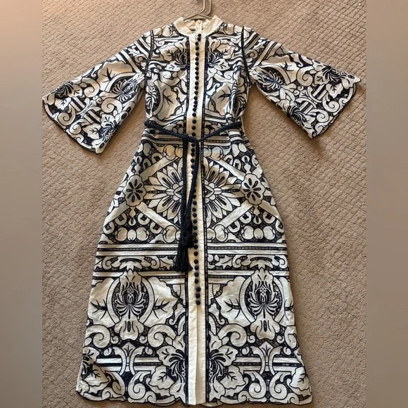 Zimmermann Lyre Embroidered Shirt Dress - Picture 2 of 10